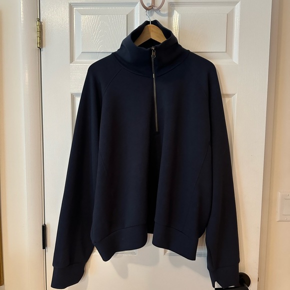 Spanx AirEssentials Quarter Zip Modal Navy Pullover Sweatshirt size 3XL - Picture 2 of 5